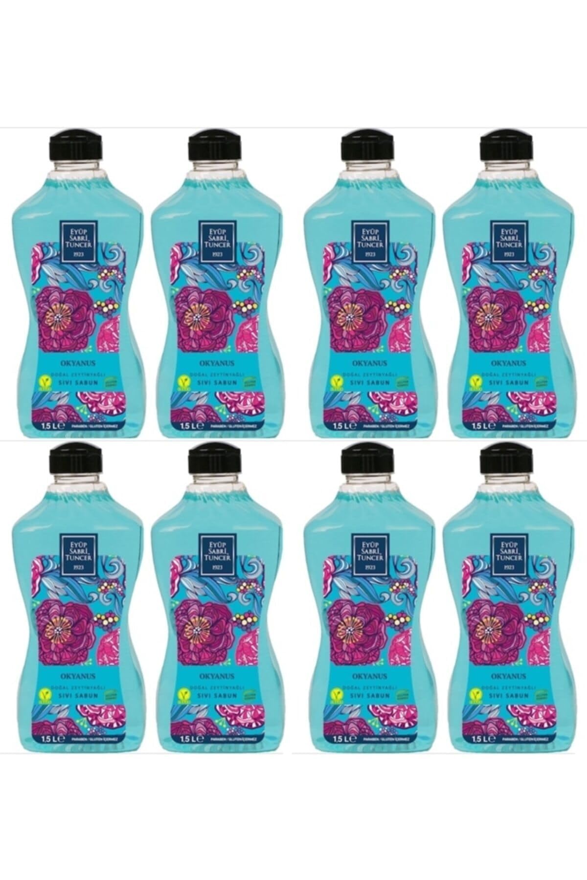 Eyüp Sabri Tuncer Doğal Zeytinyağlı Sıvı Sabun Okyanus 1500 ML x 8