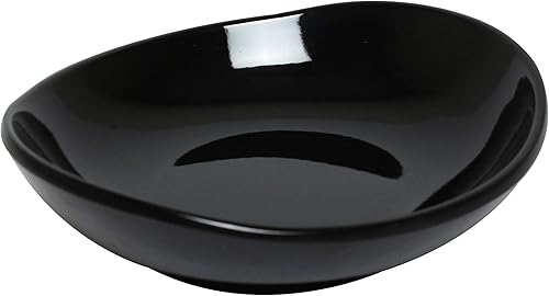 Miniatura 3 de Thunder Group Colección clásica de vajilla de melamina negra de 8 onzas, plato redondo de 5 1/2 pulgadas, 1 1/4 pulgadas de profundidad, viene en
