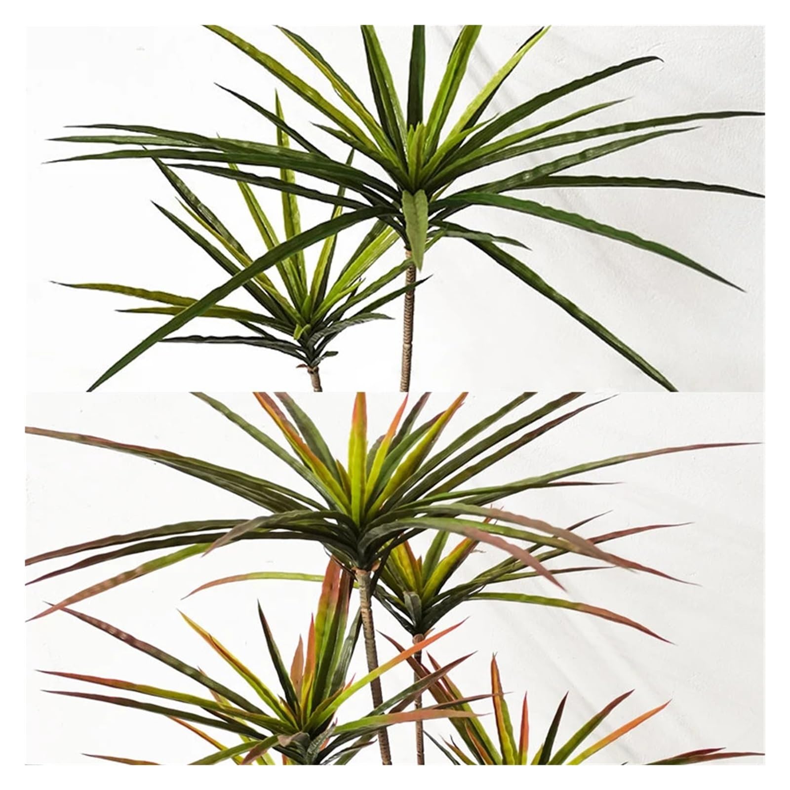 Künstliche Tannenzweige 90–120 cm große künstliche Dracaena-Pflanzen, tropischer Topfbaum, gefälschte Palmblätter aus Kunststoff, Cycas-Pflanze for Hausgarten, Innendekoration(3 Forks Green A)