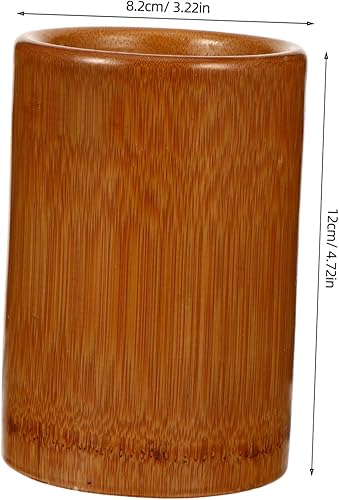 Miniatura 2 de Hemoton Soporte para utensilios de cocina de bambú, organizador de utensilios de cocina, cubiertos, cilindro, utilidad para cocina, hogar y oficina