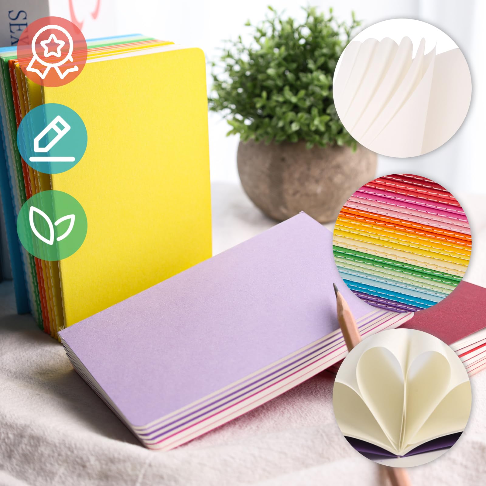 Snapklik.com : 32 Pack Small Notebooks Bulk, 3.5 X 5.5 Inch Mini ...