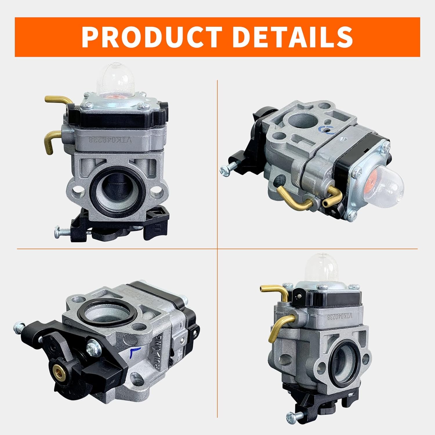 Ruixing OEM RY38BP Carburetor for Ryobi 308054129 RY38BP 175 MPH 760 CFM RY38BPVNM RY38BPEMCVNM 38cc Gas Backpack Leaf Blower