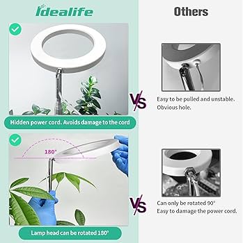 Euakee Led-plantenlamp, volledig spectrum, 155 cm, in hoogte verstelbare plantenlamp met 70 leds, voor kamerplanten, 3 lichtmodi en 10 helderheidsniveaus, timer 3/9/12 uur voor indoor planten (zwart