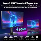 HKC 27 Pouces 4K Écran PC Gamer UHD 160Hz / FHD 320Hz, Mini LED, Dalle IPS, HDR1400, 98% DCI-P3, 1ms, 2× HDMI 2.1, DisplayPort 1.4,Type-C 90W USB 3.0, Réglable en Hauteur, VESA 100x100, G27M7Pro - 6