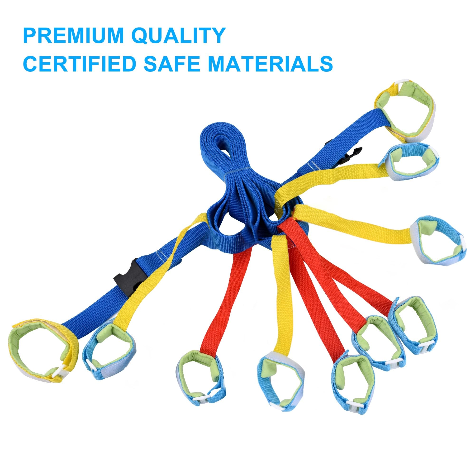 Cuerda de seguridad para niños con 8 asas para niños: diseño extensible, pulseras ajustables, seguras y duraderas, perfectas para guardería, guardería, guardería, escuela, viajes de campo y