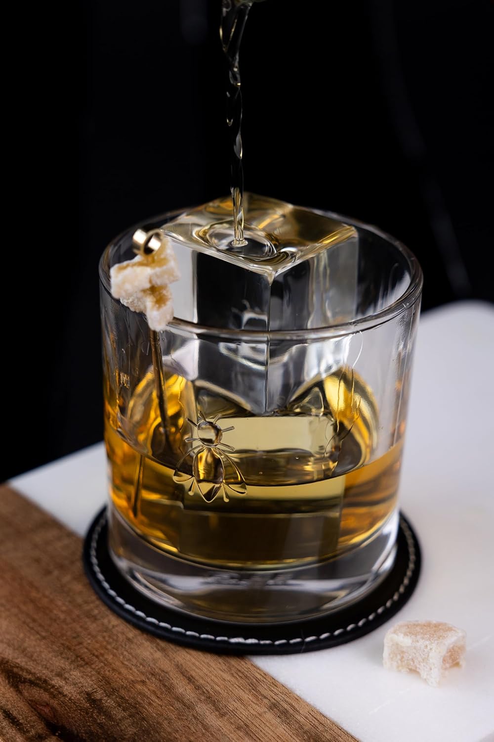 La Rochere Napoleon Bee Whiskey Glasses Set of 4 — Elegant Glassware for Any Occasion – Bee Embossed Whiskey Tumbler Set (11 oz) - Image 4