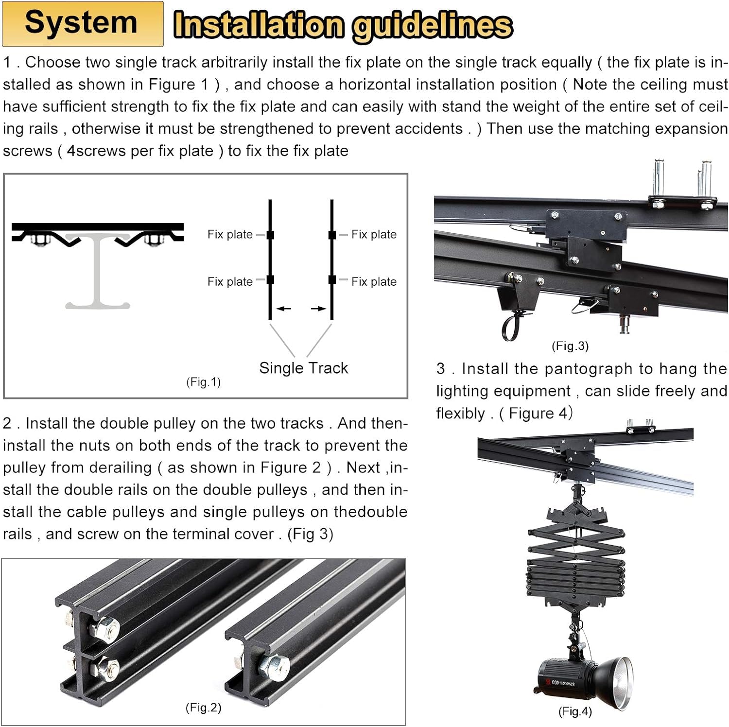 DATOUBOSS 5m x 5m Pantograph Deckenschienensystem für Fotografie, 5,0 m Schienenbeleuchtung mit Decken-Schienen, Pantograph Arm 43–200 cm, Deckenschiene für Foto & Video