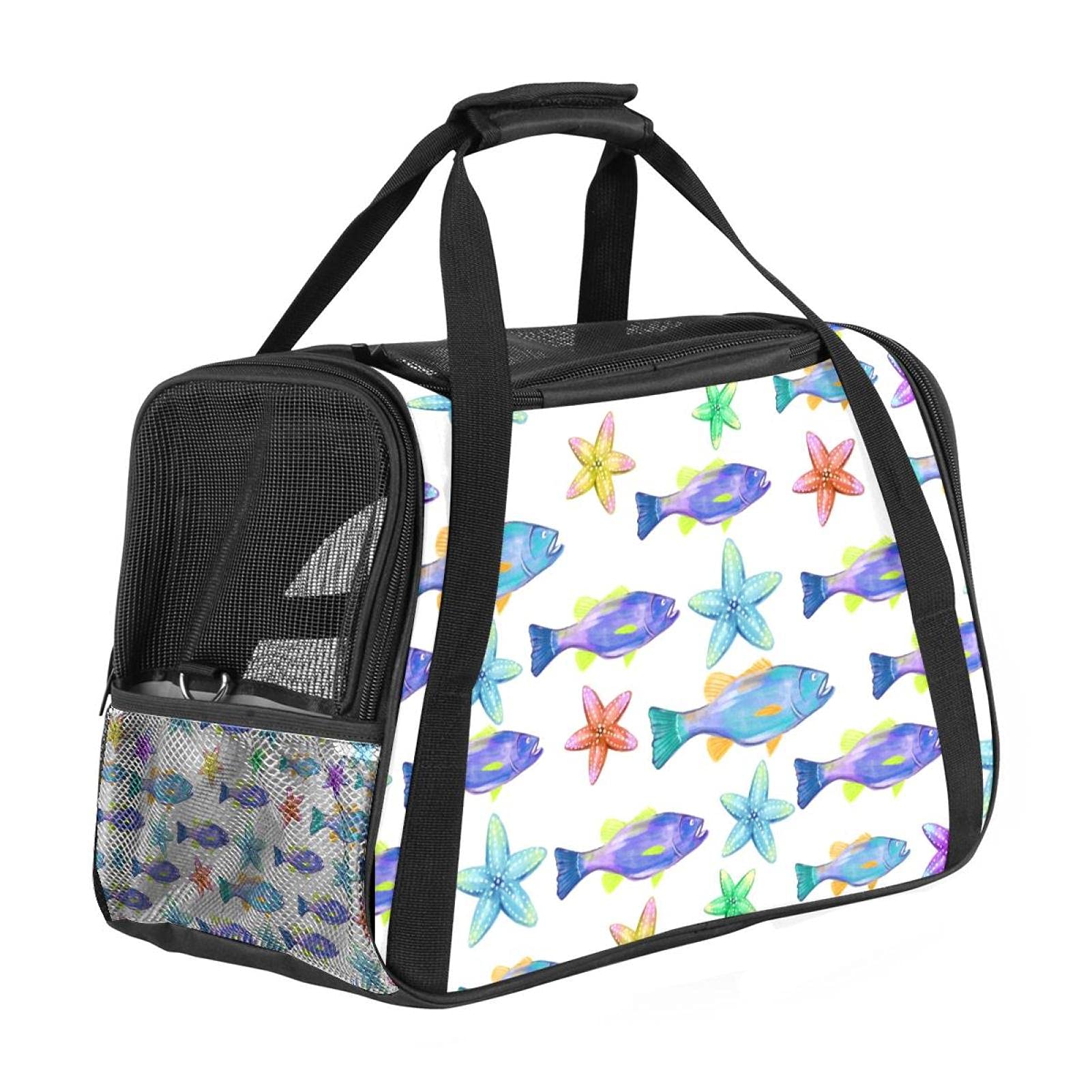Sac pour chat étanche à motif aquarelle pour sorties et avion