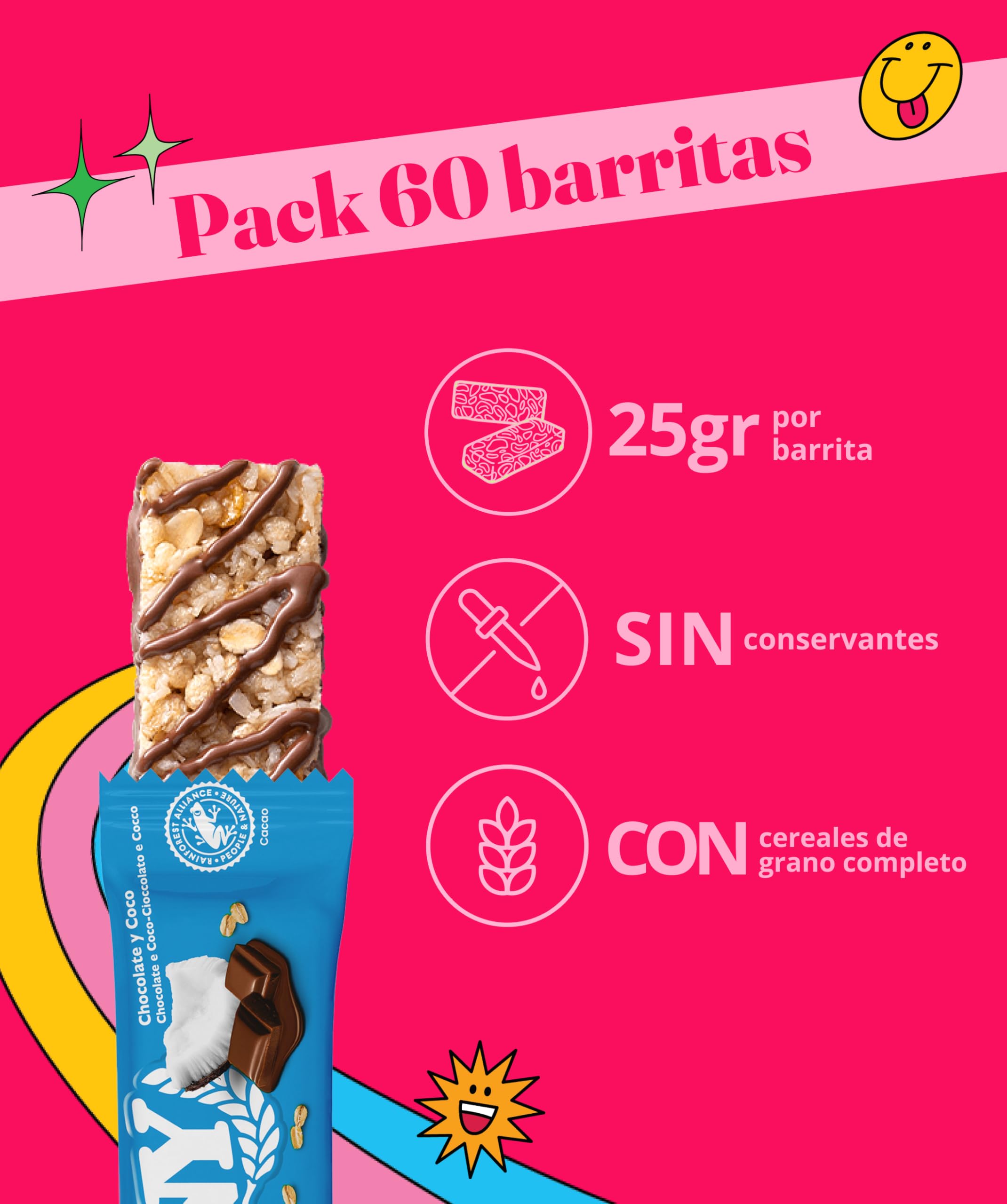 Corny - Barritas de Cereales con Chocolate y Coco. 10 estuches con 6 barritas 10x(6x25g)