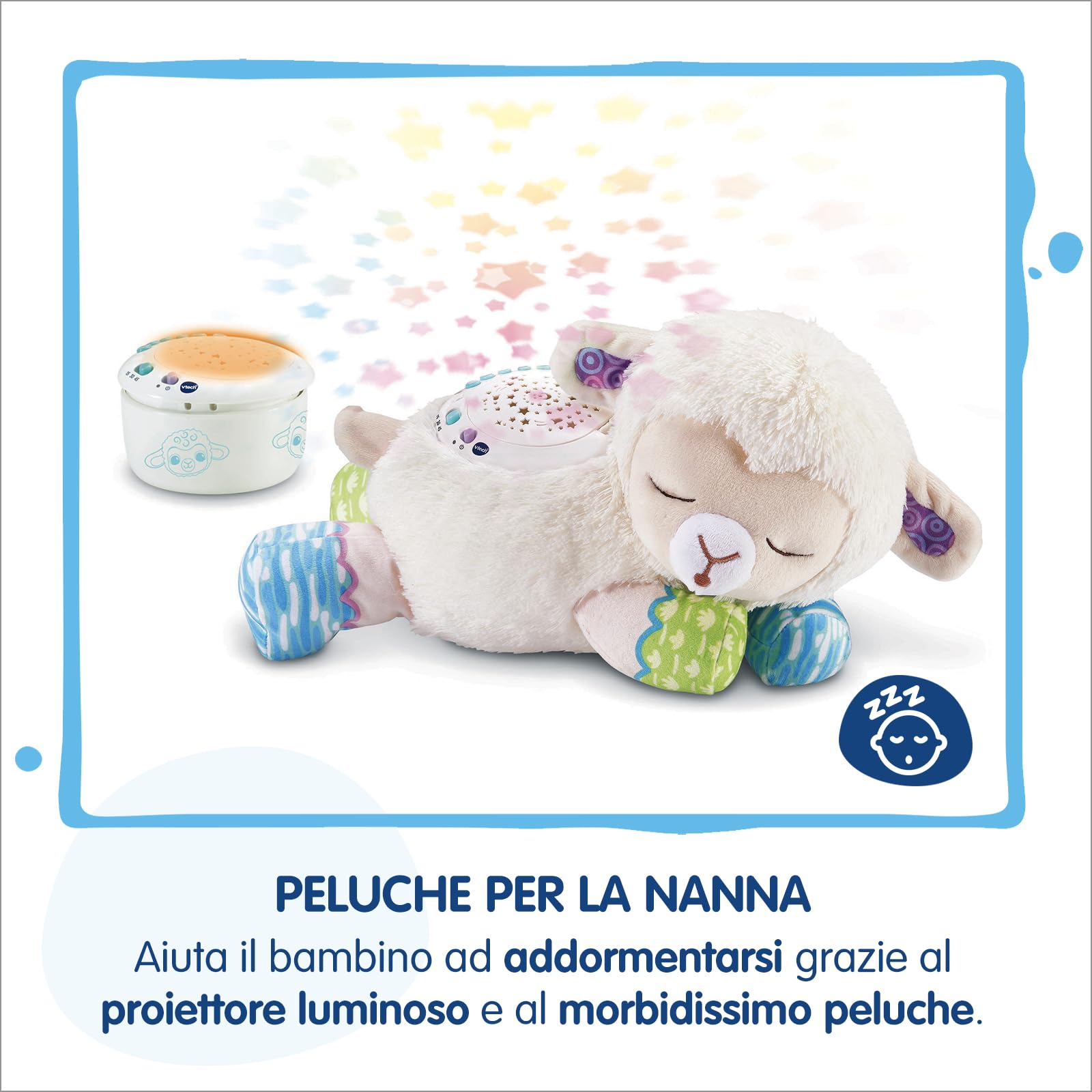 VTech Luce, Ninna Nanna Parlante 3 in 1, Peluche con Luce Notturna Bambini, Luce Musicale con 40 Melodie e 3 Canzoni, 3 Modalità di Ascolto, Lingua Italiana, Batterie Incluse, 0-6 Anni