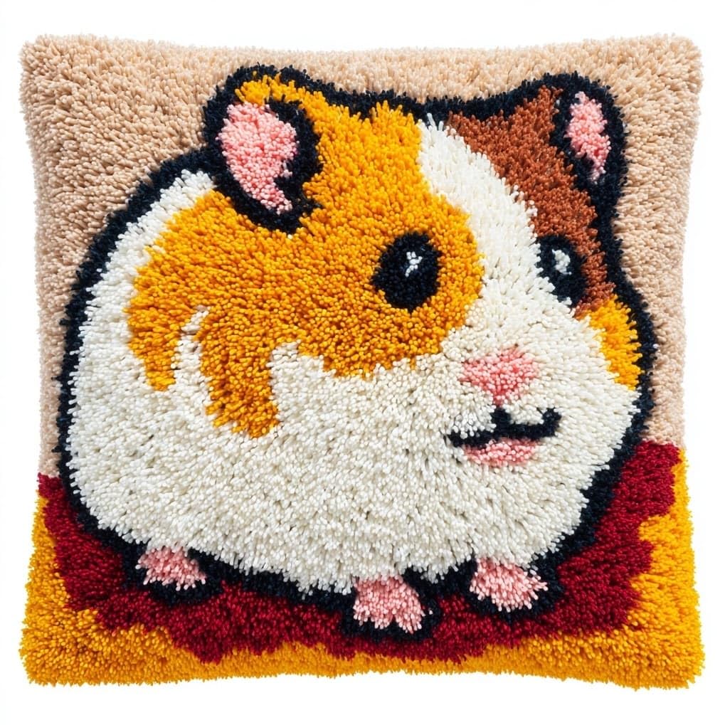 AxiangziK Latch Hook Kit for Adults 43x43cm,Cute Hamster