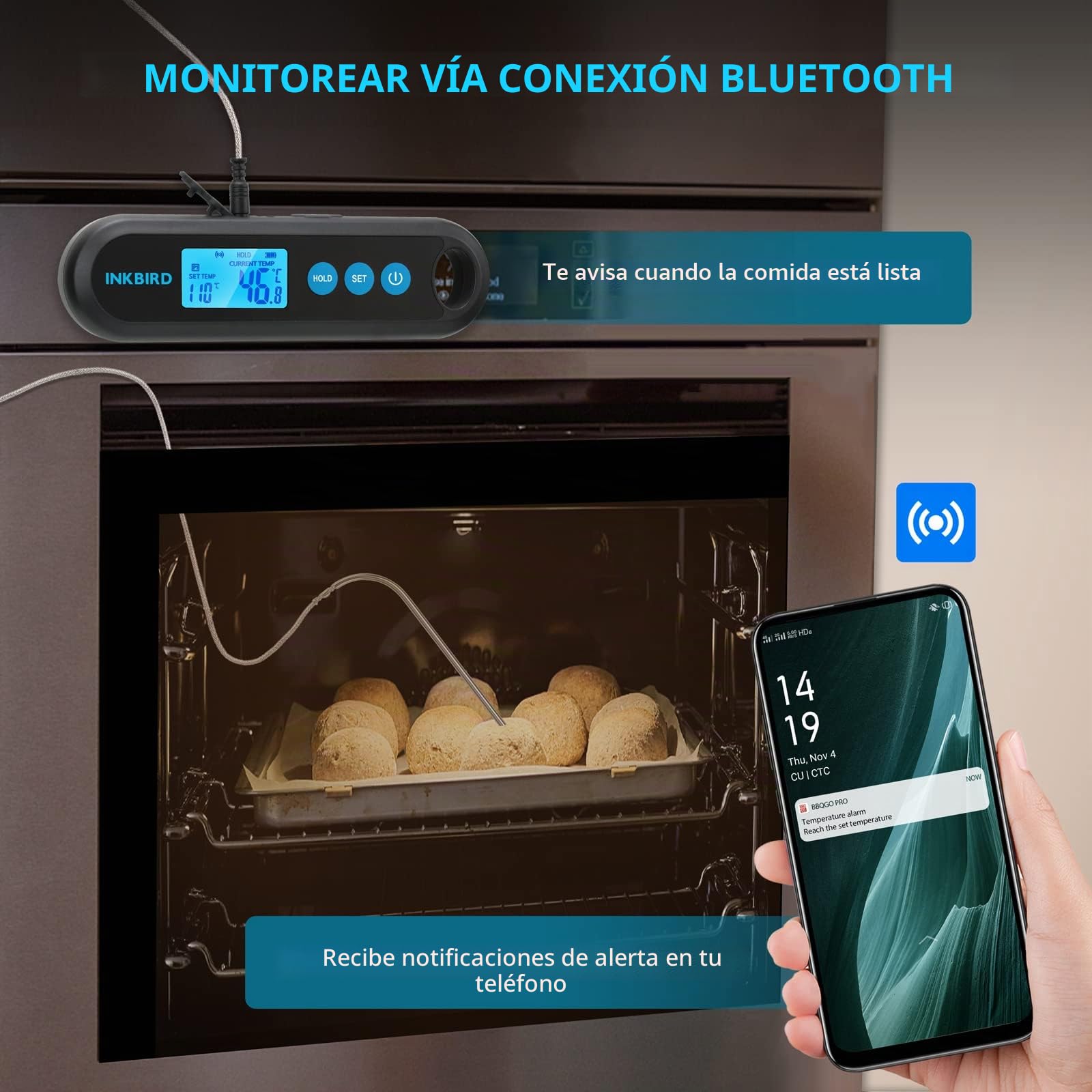 INKBIRD Termómetro de carne Bluetooth