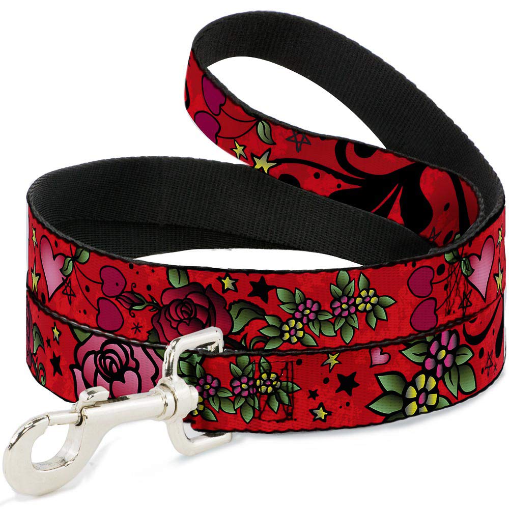 Laisse Buckle-Down Mom & Dad rouge pour chien et chat