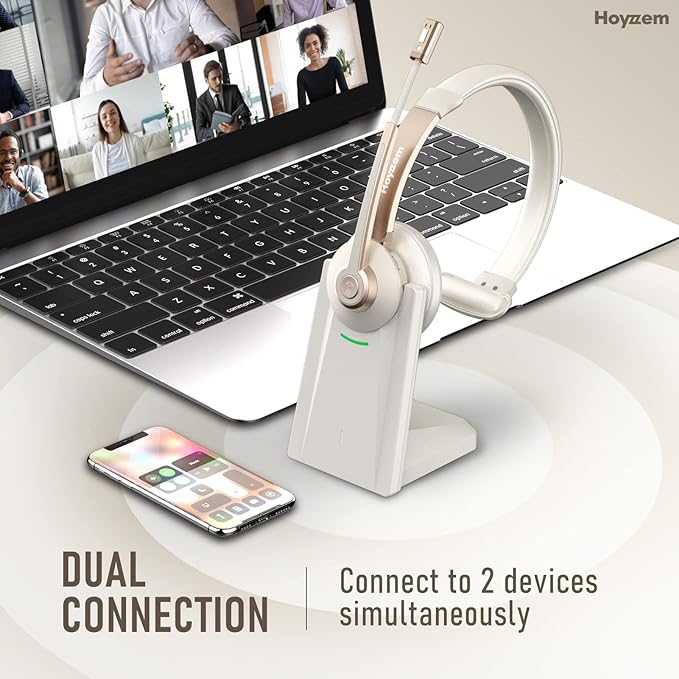 Auriculares Inalámbricos Bluetooth con Micrófono Cancelación Ruido y Base Carga miniatura 7