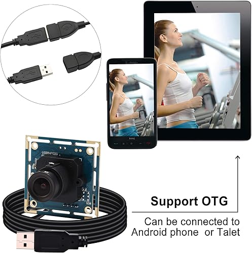 Miniatura 2 de Módulo de cámara USB de 8mp para computadora gran angular cámara de PC de 0.142 in lente cámara web Mini UVC USB2.0 Lightburn cámara IMX179 USB con