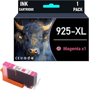 925XL High Yield Ink Cartridge Replacement for HP 925 925XL Ink Cartridge for HP OfficeJet Pro 8120 Printers,Magenta