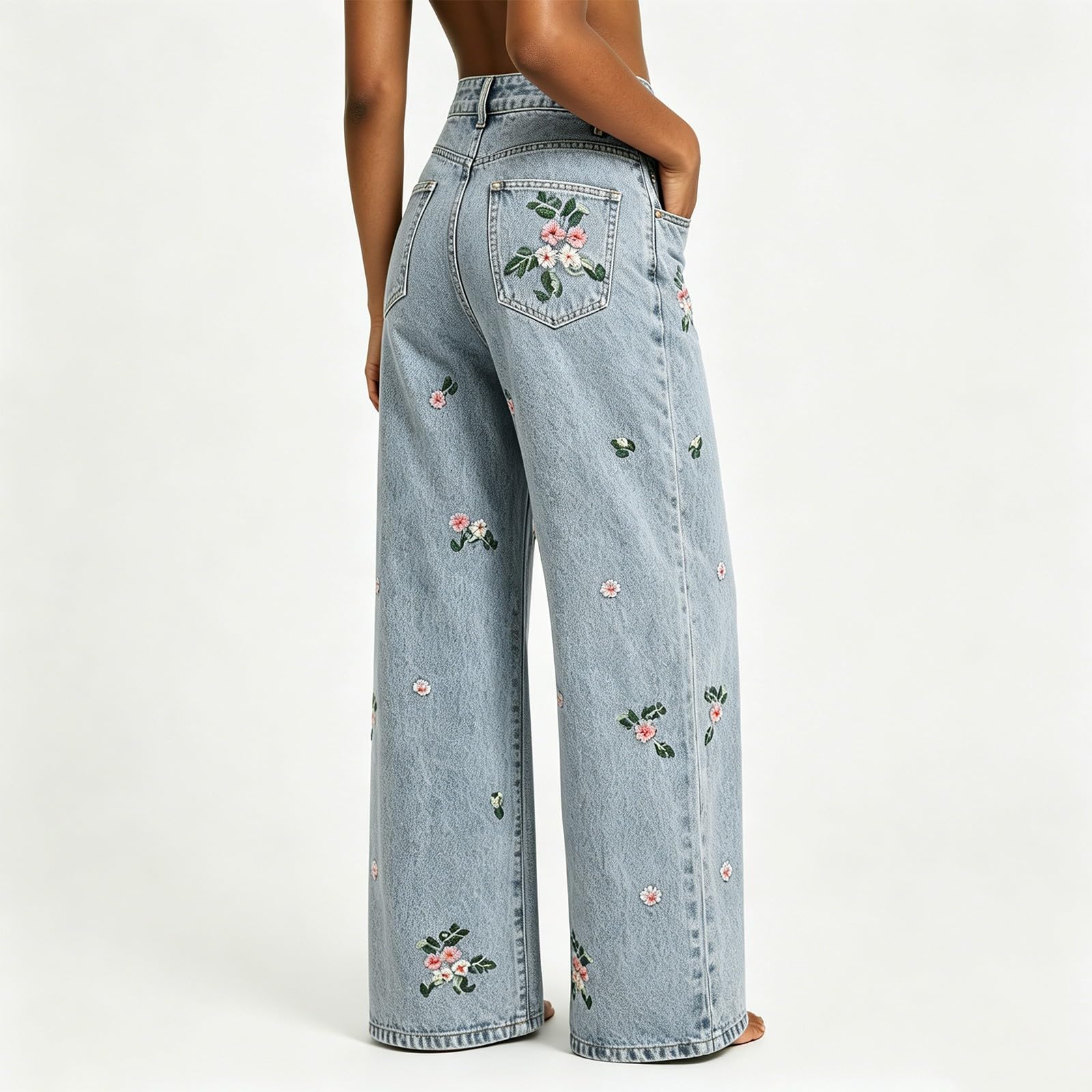 Weite Jeans Damen Baggy Hose High Waist Denim Pants Vintage Jeanshose