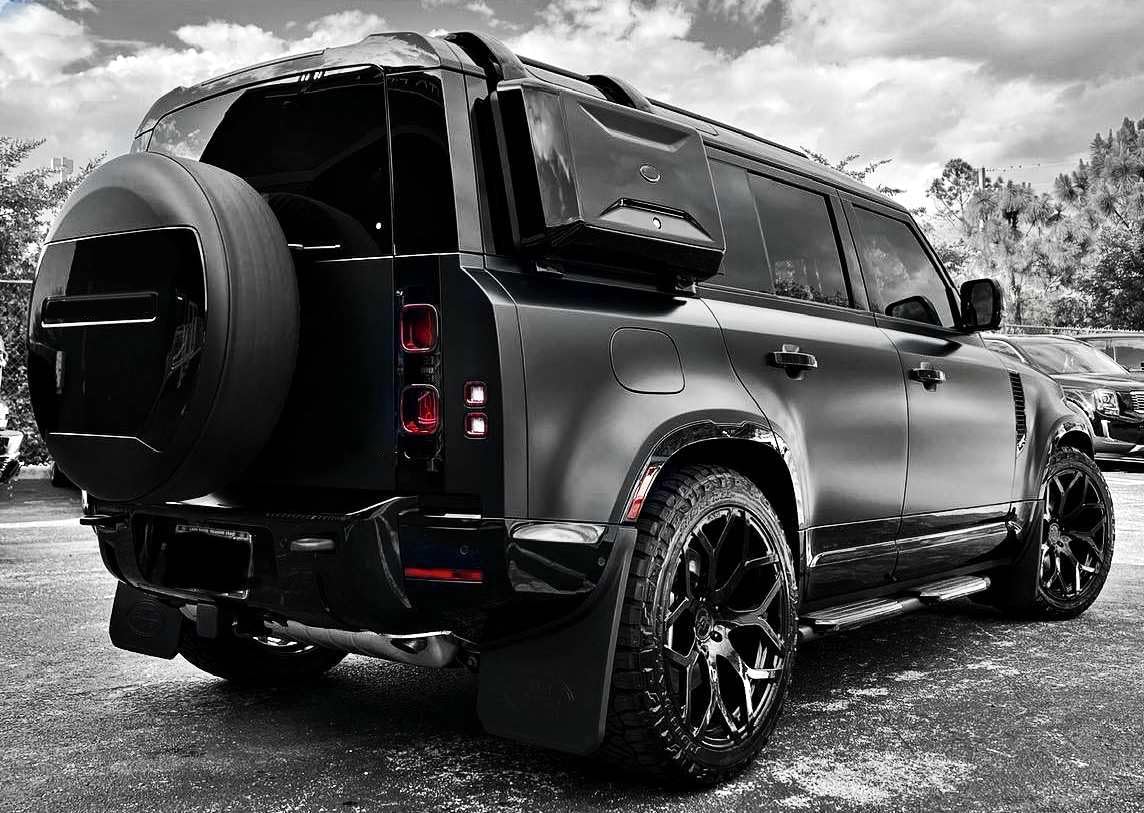 Glossy Black Side Toolbox Storage Box fits for Land Rover Defender 110 90 130 2020-2023 2024 Exterior Mounted Gear Carrier with Lock