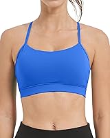 Vista 2 de Women 's AC Cups Y Back Sports Bras Spaghetti Strap Low Impact Racerback Padded Yoga Running Workout Bra