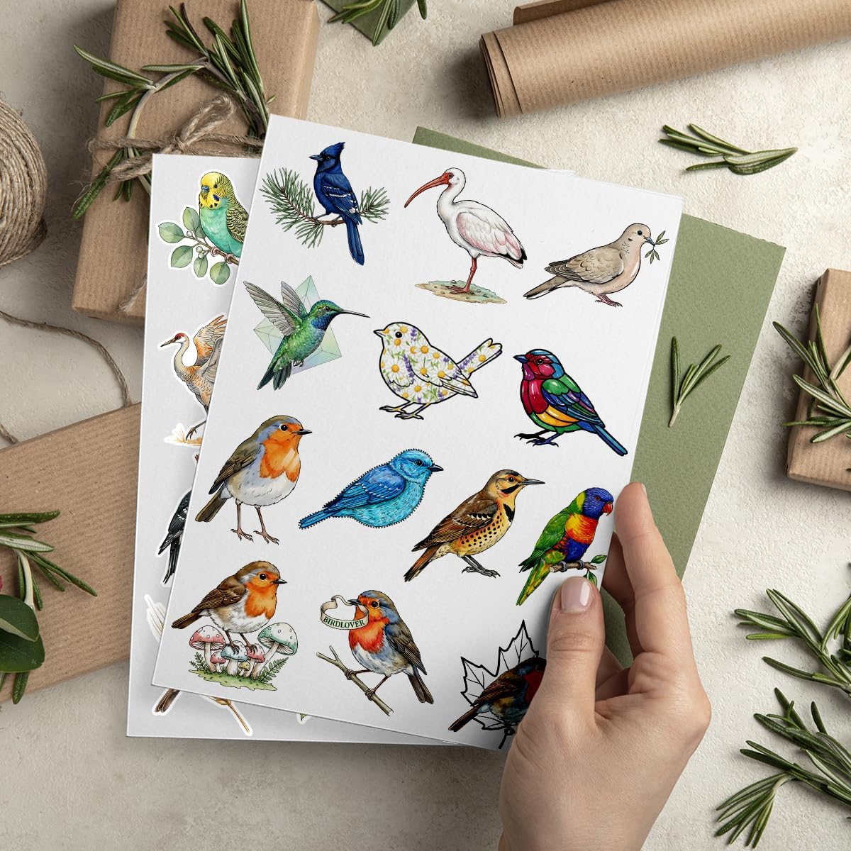 50 PCS Bird Stickers, Colorful Bird Vinyl Waterproof Stickers for Water Bottles, Laptop, Notebook, Scrapbook, Luggage, Phone, Skateboard & Helmet – Bird Lover Aesthetic Decals image 5
