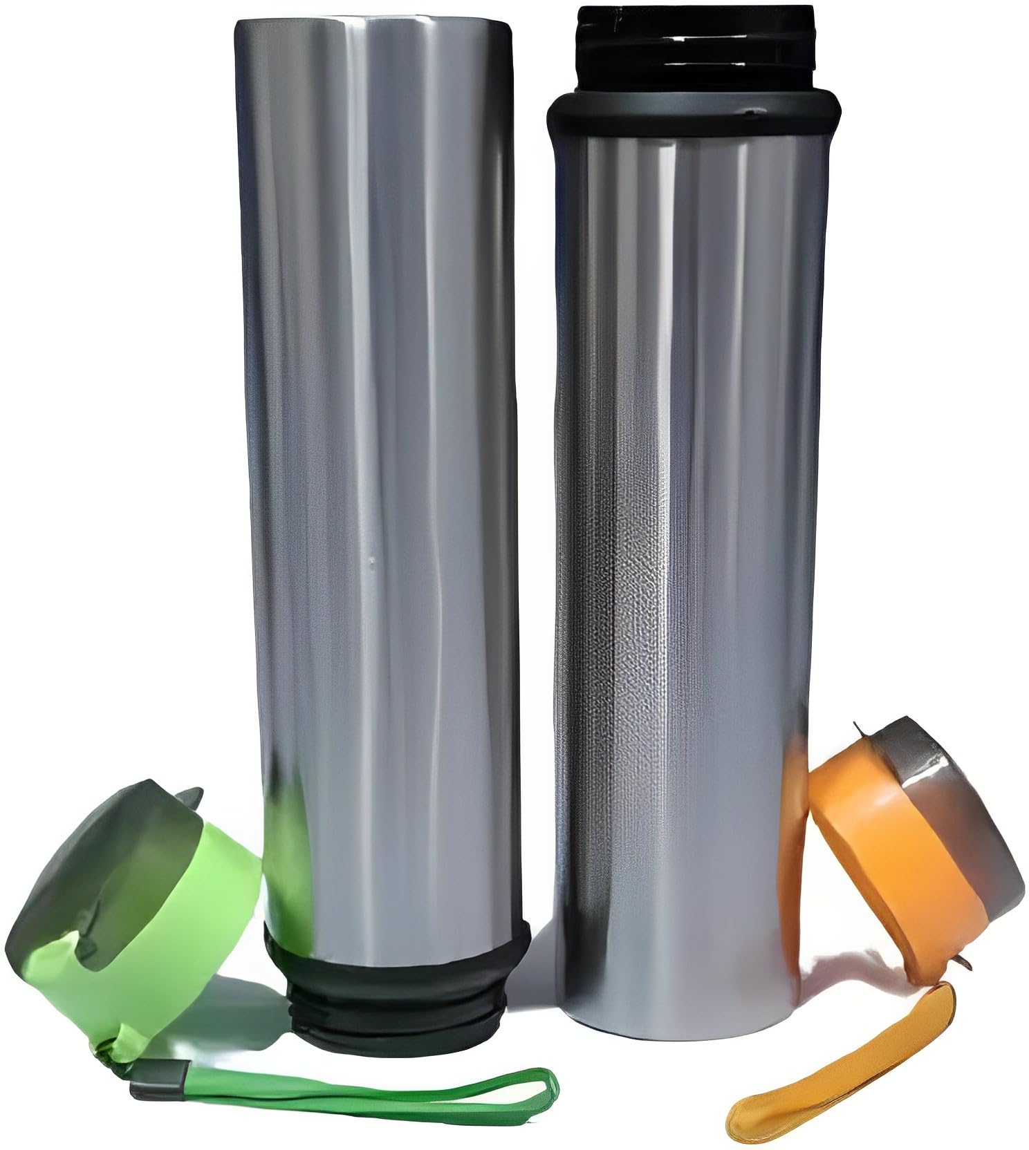 DURWASHA STAINLESS STEEL BOTTLE Stainless Steel Freezer Water Bottle 1000 ml Bottle (Pack of 2, Steel/Chrome, Steel)