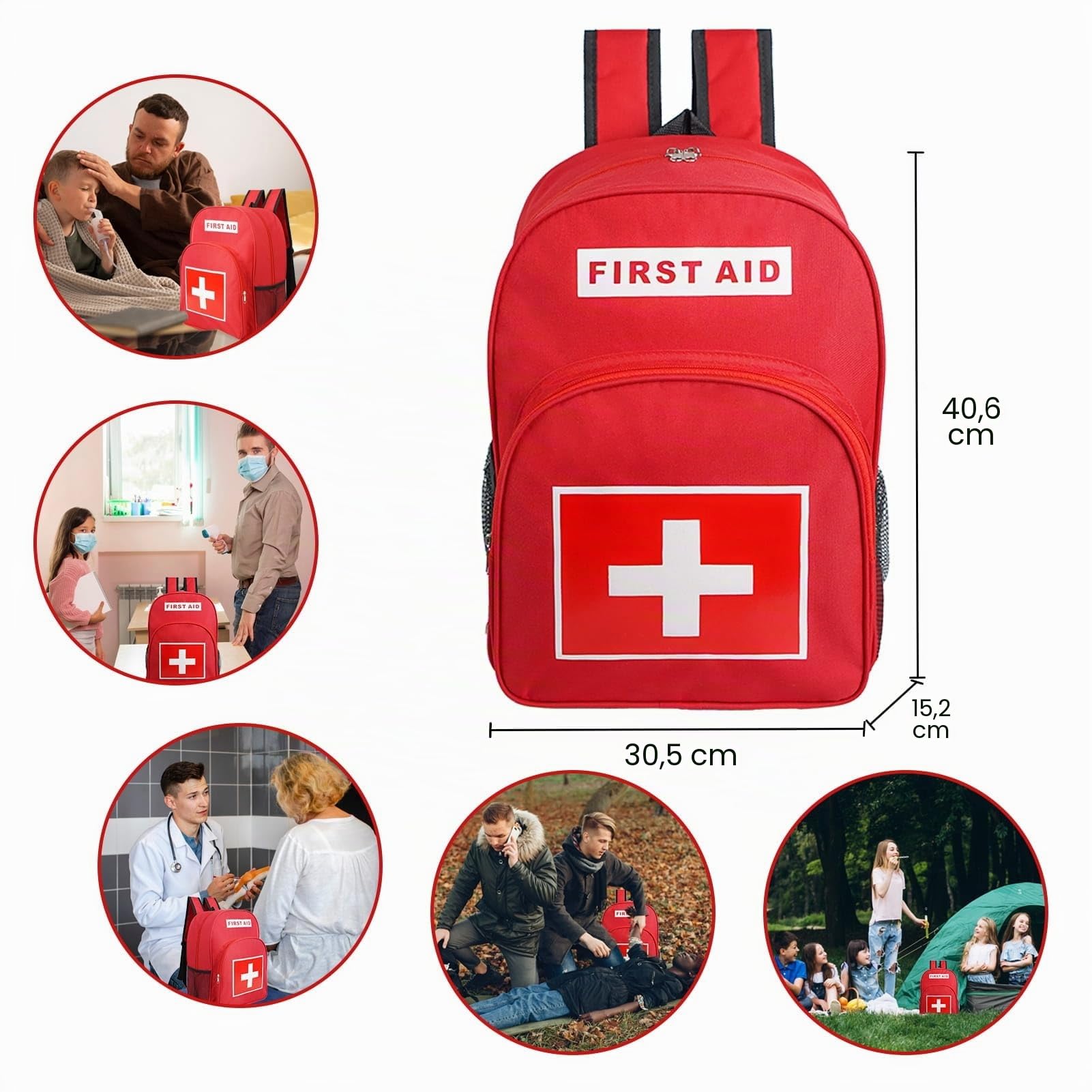 Sac À Dos Vide De Premiers Secours Sac À Dos De Survie, Trousse De Premiers Secours Vide Légère pour Les Urgences À La Maison À L'extérieur Voiture Camping Lieu De Travail Randonnée Survie