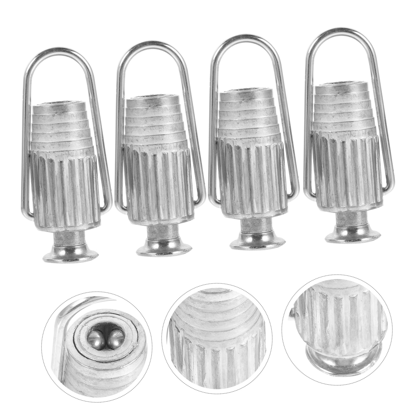 Wäscheleinenspanner aus Aluminium für Standard Wäscheleinen | Silberfarben, mit Feder und Kugellager, Durchhang bei Festen Leinen, 4 Stück für Haushalt