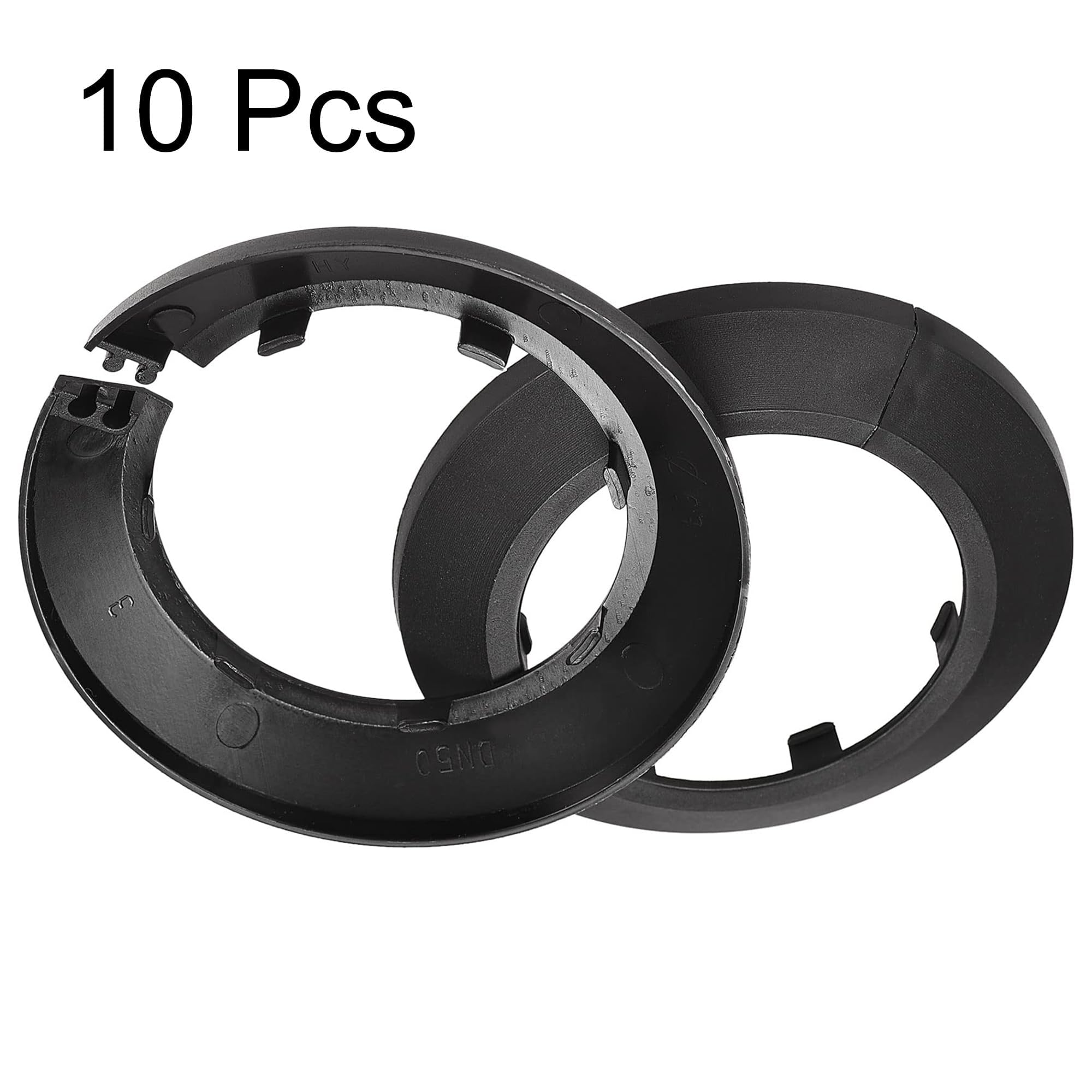 TOP-VIGOR 10pcs 64mm Pipe Cover Decoration, Click-in PP Plastic Escutcheon Pipe Collar for Water Pipe Drain Line - Image 3