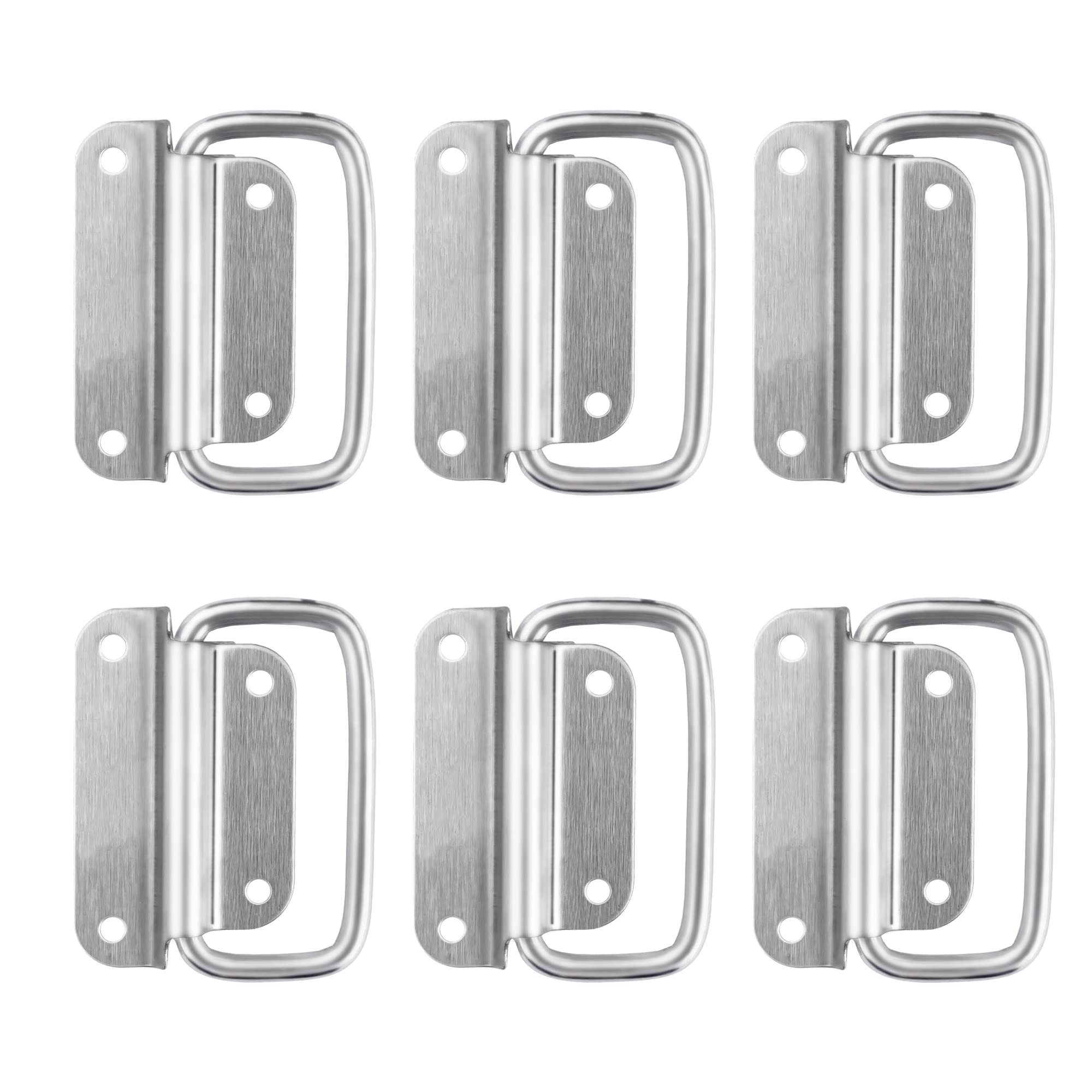 Maniglie Pieghevoli In Acciaio Inox - 2 Pezzi - Per Cassette Attrezzi, Scatole - Argento - Foto 14