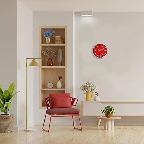 Miniatura 5 de Kiera Grace Bold - Reloj de pared redondo diseño moderno rojo 120 x 120in color rojo