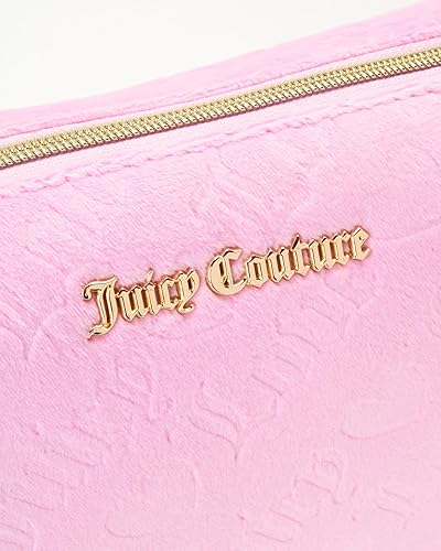 Miniatura 3 de Juicy Couture Bolsa De Maquillaje Rosa Cosméticos Organizador De Viaje Esenciales Con Cremallera Superior Cuña Velour Heart