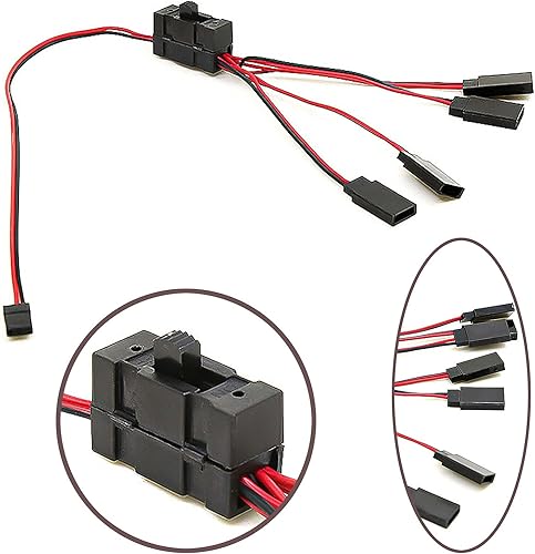 Miniatura 2 de 1/10 RC Car Crawler Cable de luz LED de 4 vías con interruptor de controlador Y Cable Modelo de coche DIY Reemplazo para TRX-4 SCX10 1/10