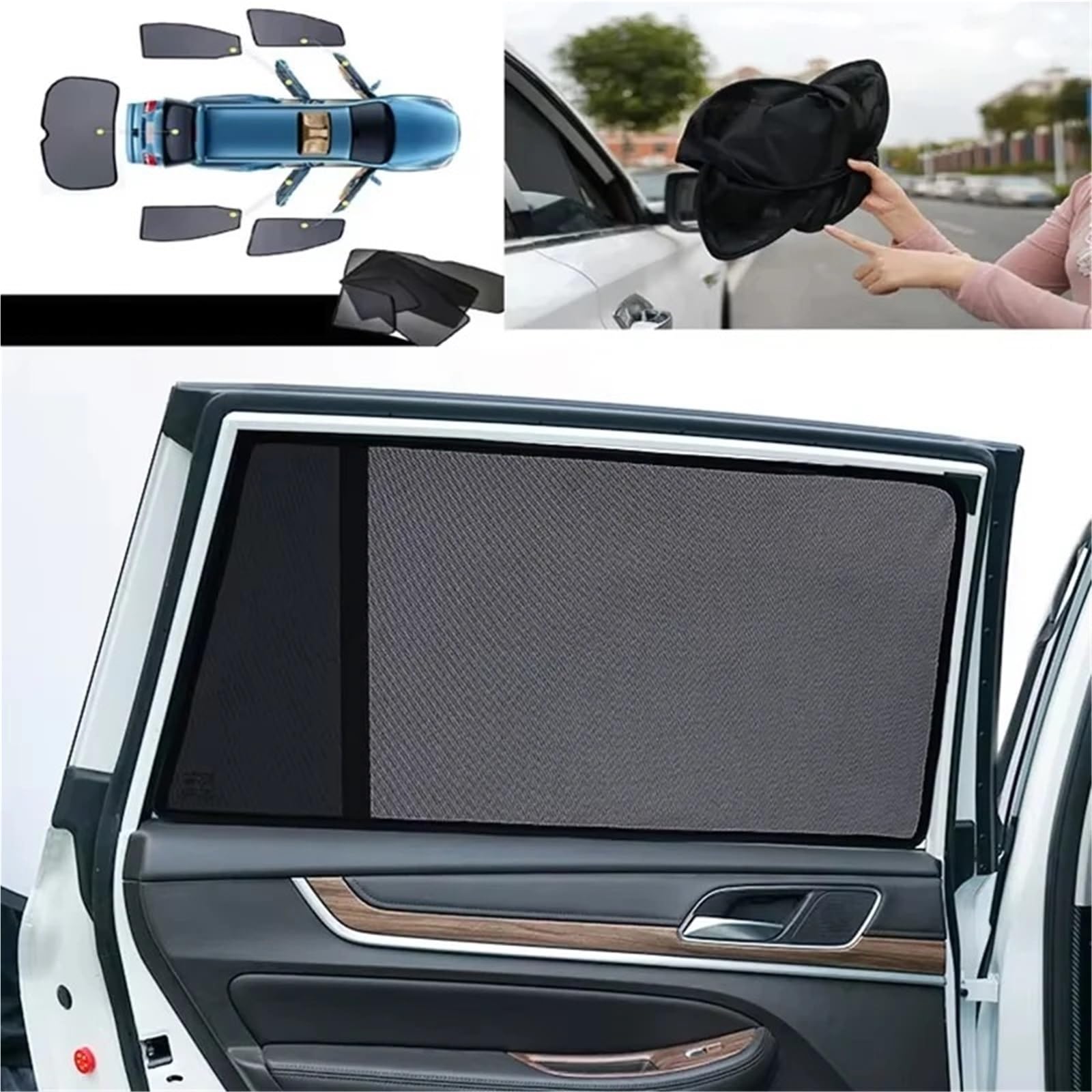 Sonnenschutz Magnetisch Für S-Klasse W221 2006–2013, Auto-Sonnenschutz für Frontscheibe, Rahmenvorhang, hintere Seitenscheibe