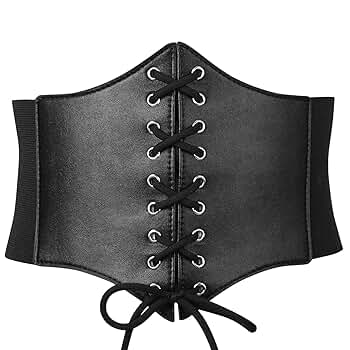 XZQTIVE Black Corset Waist Belt for Women, Wide Elastic Tie