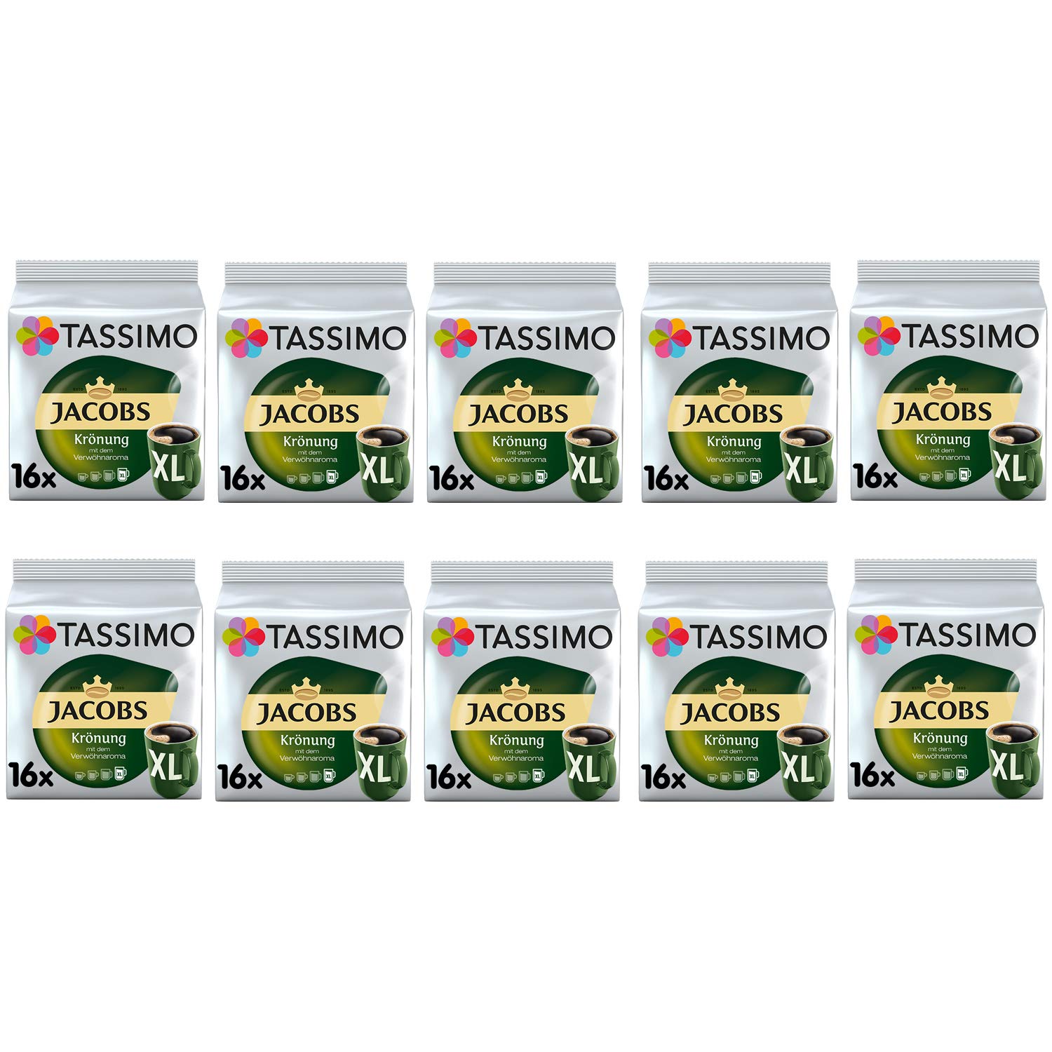 TASSIMO Kapseln Jacobs Krönung XL T Discs 10x16 Getränke Kaffeekapseln