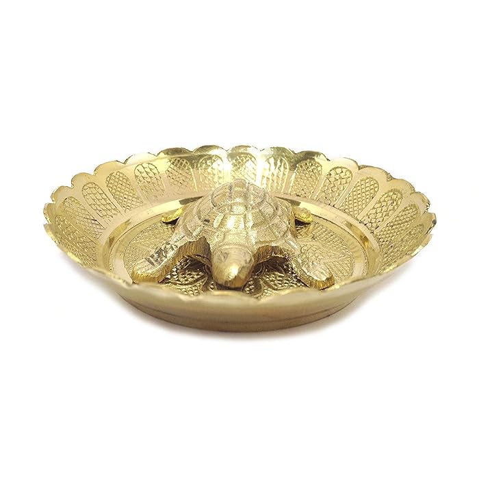 Buy YADNESH Tortoise Vastu Feng Shui Golden Metal Turtle Tortoise Plate