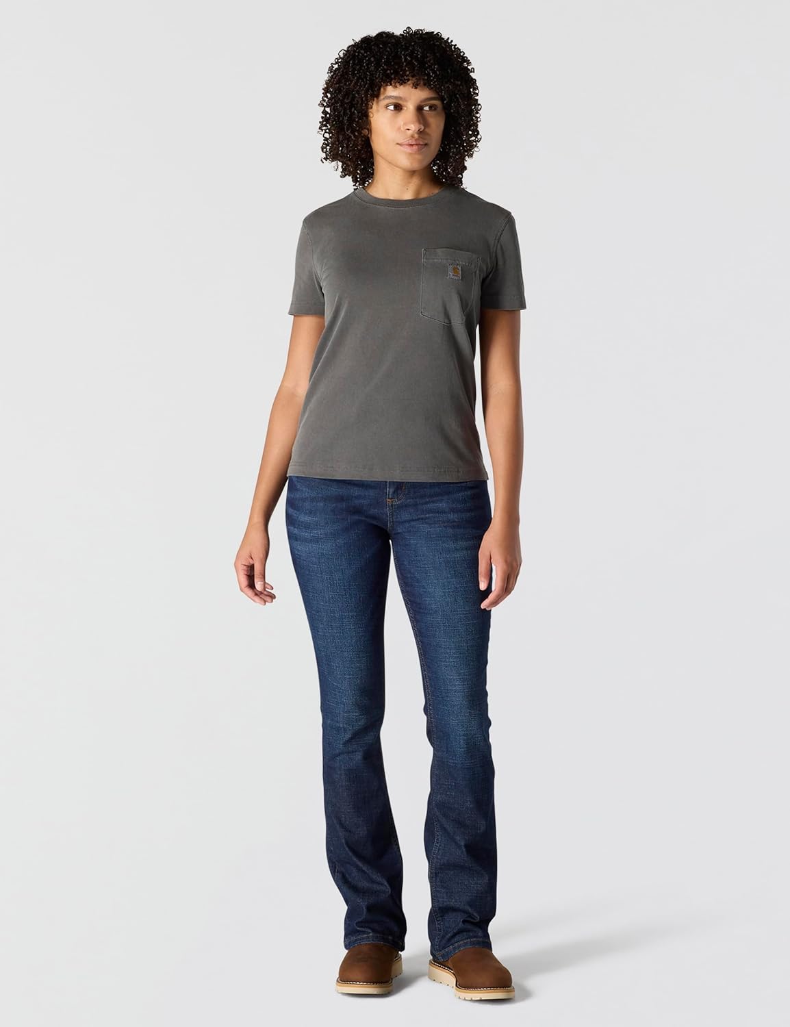 Carhartt Womens Relaxed Fit Lightweight Short Sleeve Garment Dye Pocket T-Shirt - Image 4