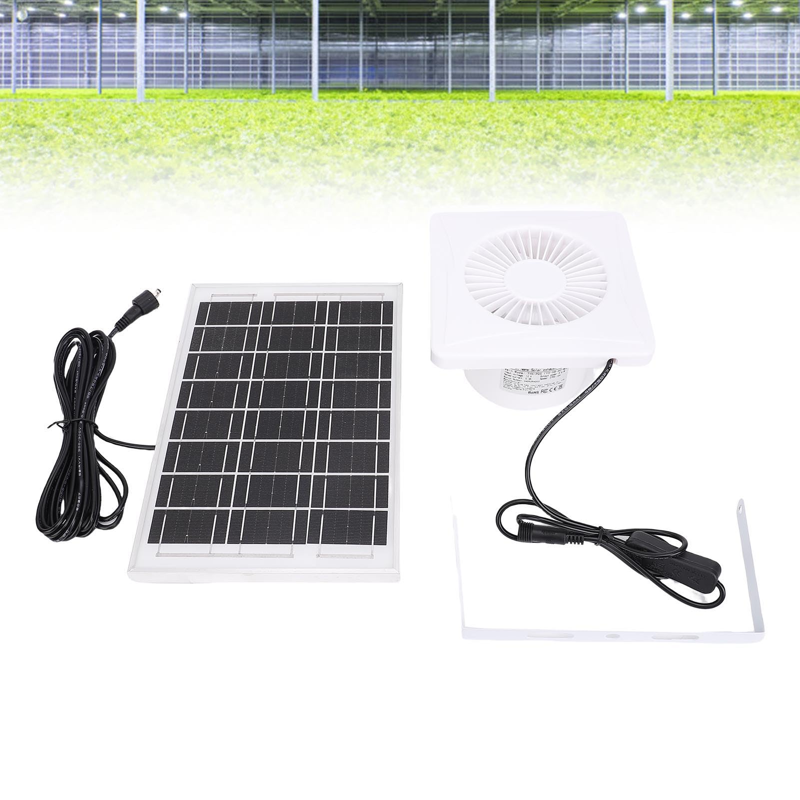 Alomejor Solar Powered Exhaust Fan with 6W Panel