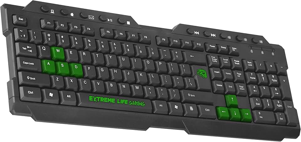 ELG TGDW - Teclado Gamer Dragon War com Tecnologia de Membrana Dupla para Respostas Rápidas e Precisas Preto/Verde
