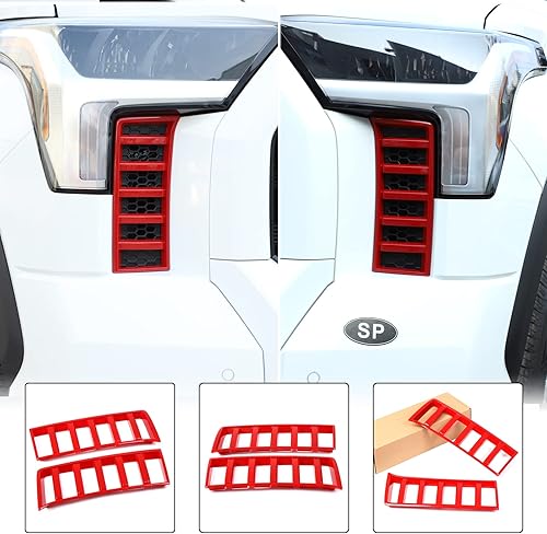 Miniatura 6 de Aunginsy Cubierta de rejilla de ventilación para faros delanteros de automóvil, compatible con Toyota Tundra 2022-2025, parrilla frontal, rejilla de