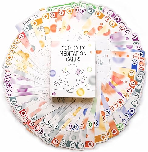 Miniatura 2 de Las 100 mejores tarjetas de meditación diaria, artículo para aliviar la ansiedad para relajarse, kit de cuidado personal para aliviar el estrés,