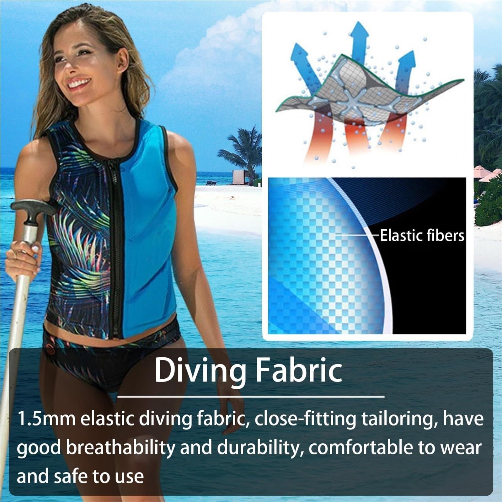 Chaleco de Pesca con Mosca Portátil de Tejido Elástico Suave para Pesca al Aire Libre y Vacaciones en Playa para Adultos y Niños