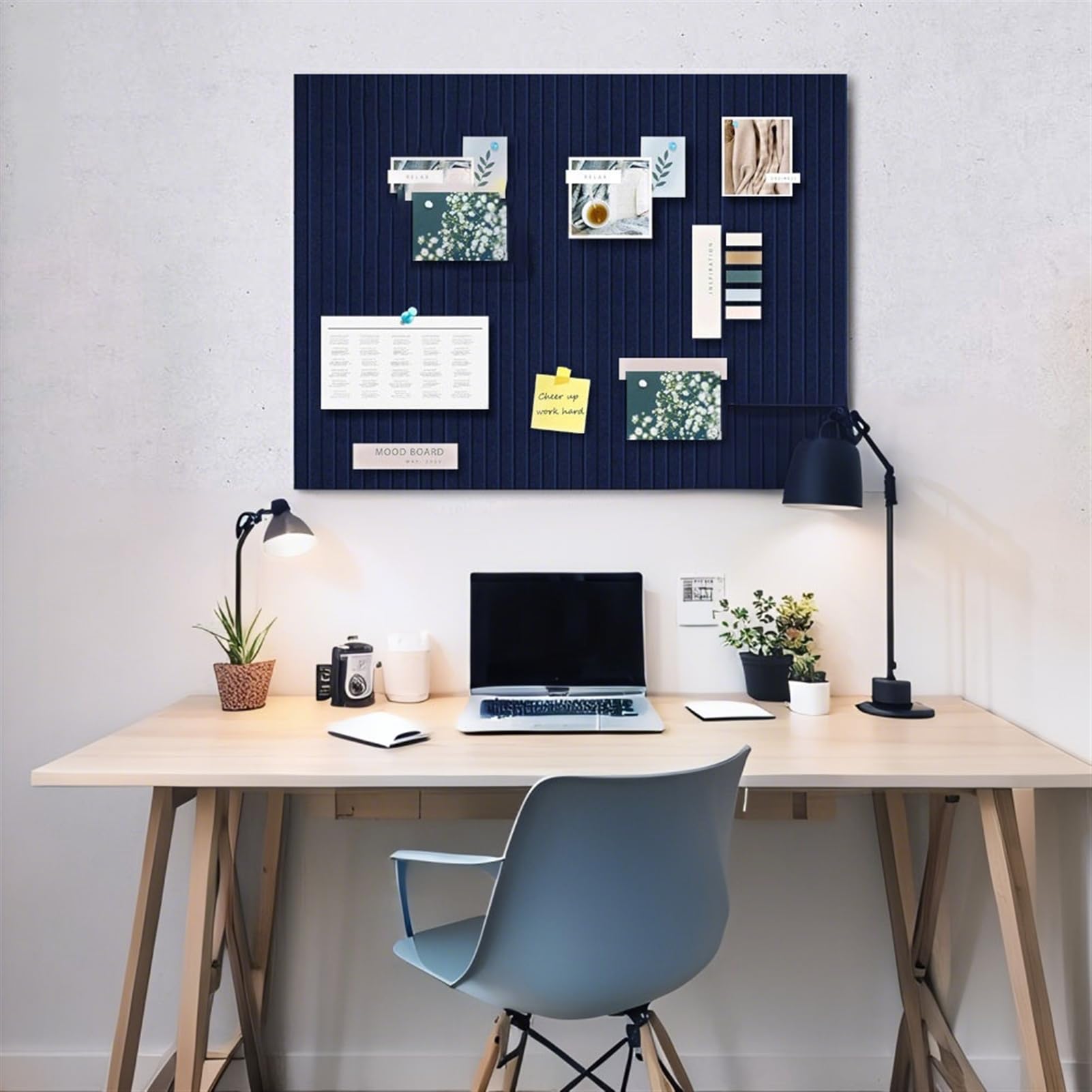 tablero de anuncios,tablero de clavos, Tablón de anuncios grande de fieltro(White,47"x 35")