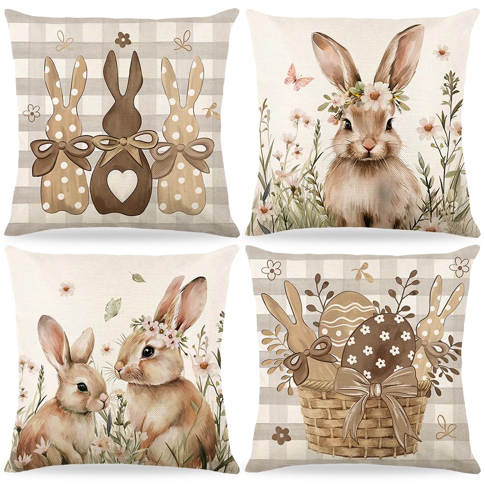 4 Pezzi Federe per Cuscini Pasquali 40x40cm,Federe