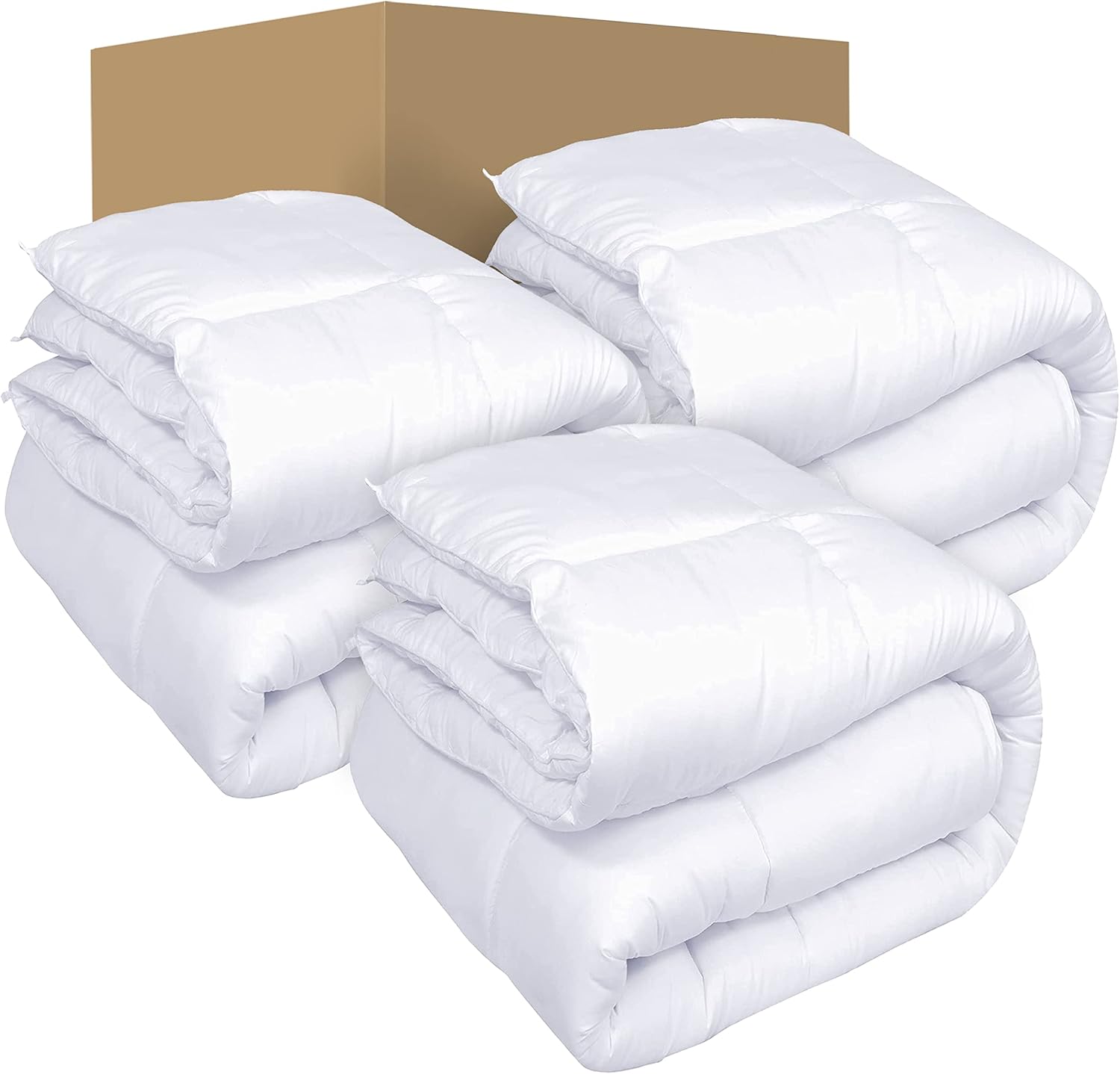 Oakias Bulk Pack of 3 Comforter Cal King White 350 GSM 3D