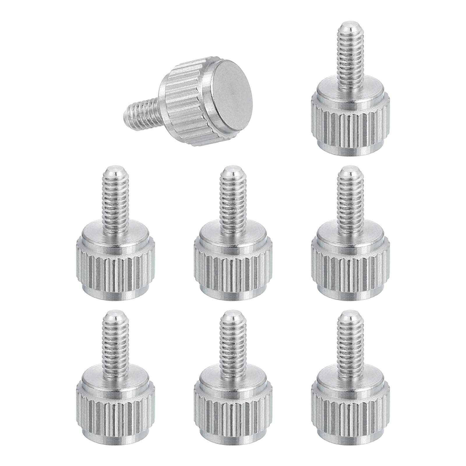 sourcing map 8 Pcs M2.5 x 6mm Vernier Caliper Screws, Stainless Steel Flat Head Thumb Screws Metric Knurled Round Head Bolts Grip Knobs Hand Tighten Thread Fasteners for Measuring Tool