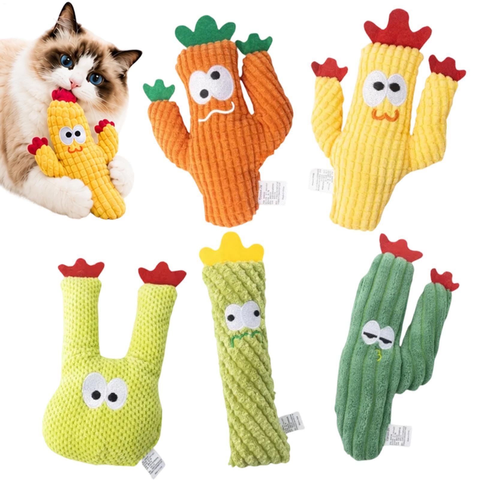 Juguete para masticar para gatos estresados con peluches de catnip natural