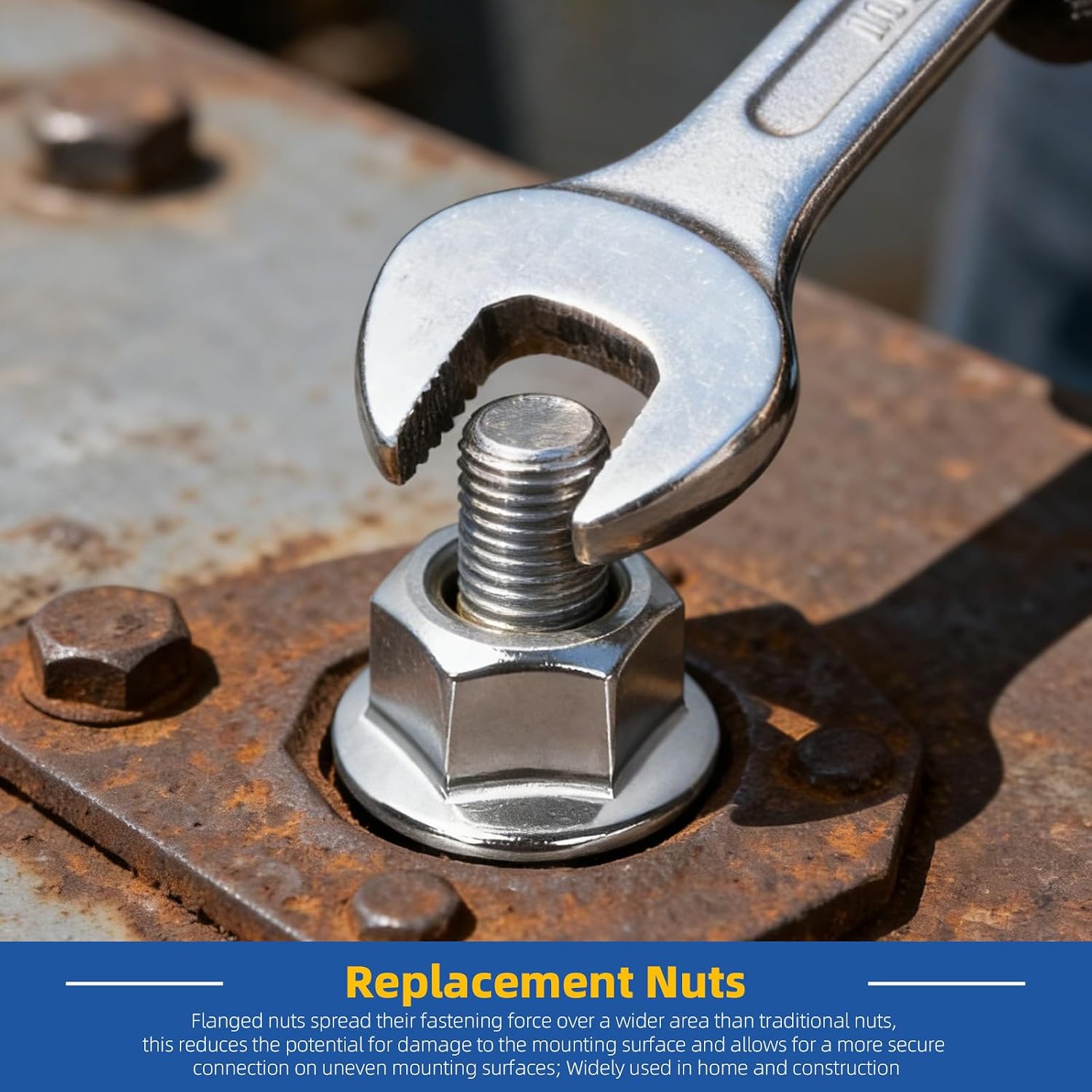 Glarks 150pcs M3/M4/M5/M6/M8/M10 Serrated Hex Flange Lock Nuts Kit, Stainless Steel Hexagon Metric Flange Nuts, Serrated Flange-Lock Nut for DIY Home Mechanism, Industrial Construction