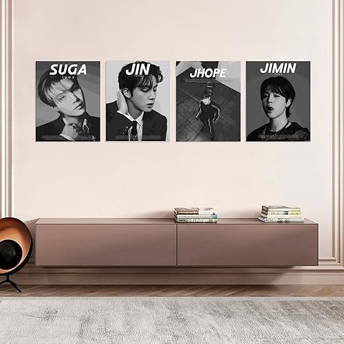 Miniatura 3 de YiYLunneo Bangtanboys B%T%S Set of 8 Posters Kpop Band Poster Canvas 90s Wall Art Room Aesthetic Posters 08x10inch(20x25cm)