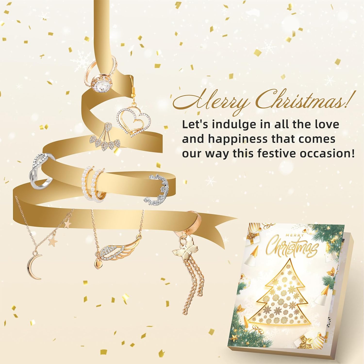 Jewelry Advent Calendar 2025 for Women, Christmas Countdown - 24 Days Holiday Surprises Gifts, Fashion Bracelet Necklace Ring Earrings Christmas Gifts for Women Daughter Best Friend